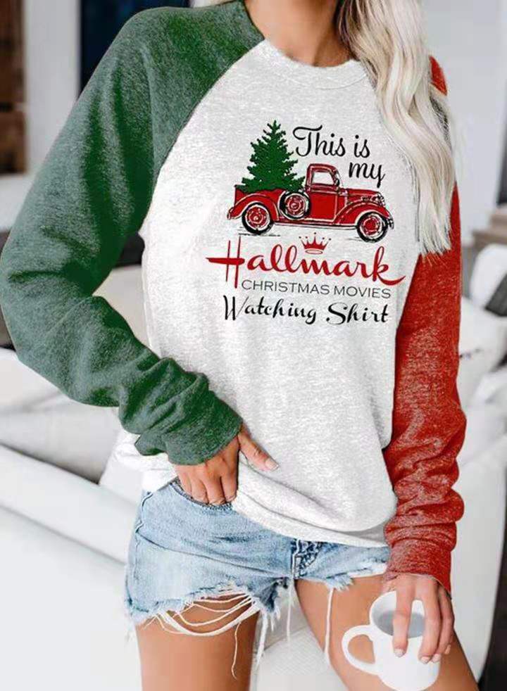 Christmas Movies My Hallmark Printed Long-sleeved Sweatshirt - globaltradeleader
