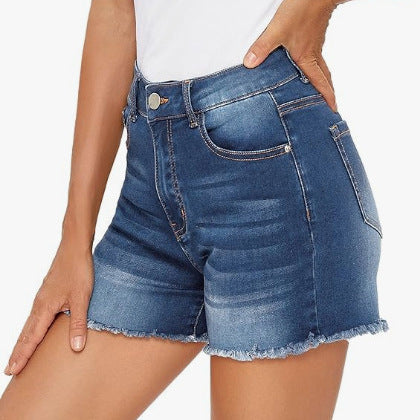 Summer High Waist All-match Slim Fit Tassel Women's Denim Shorts - globaltradeleader