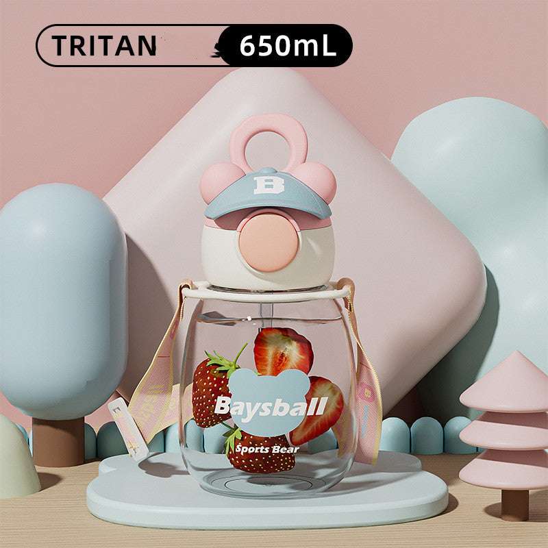 High Beauty Straw Plastic Cute Children Student Sports Portable Water Cup