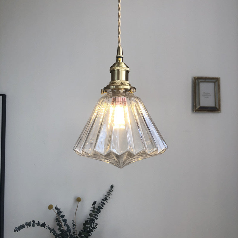 Japanese-style Brass And Glass Pendant Light - globaltradeleader