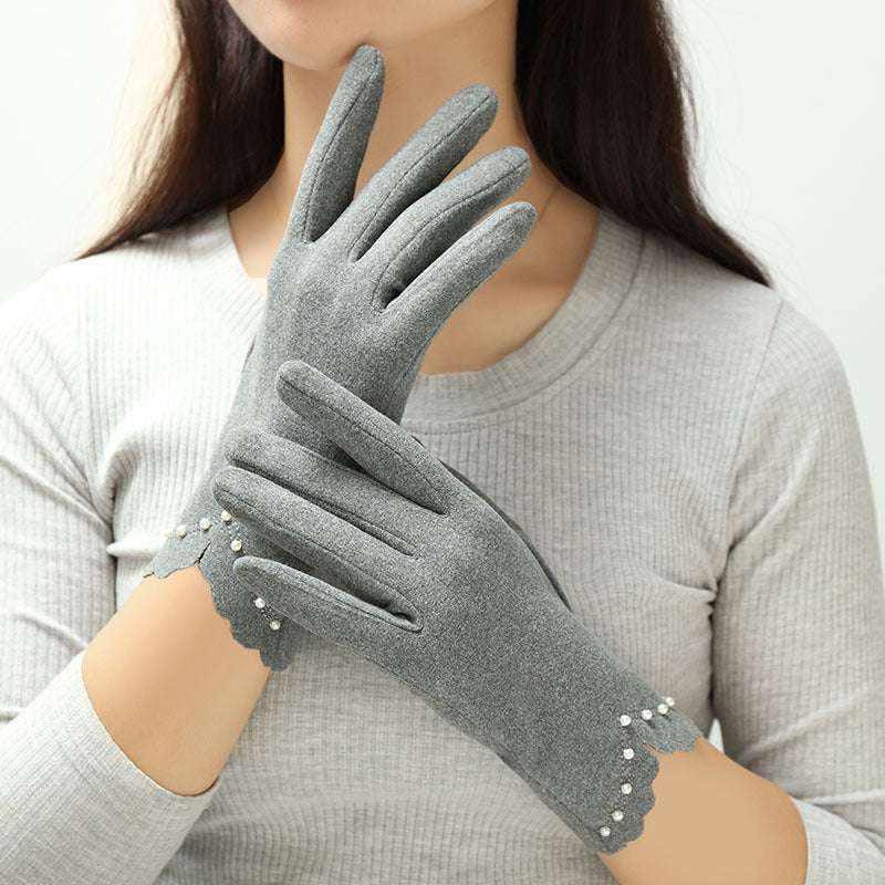 Women's Gloves Autumn And Winter Thin Warm-keeping And Cold-proof Touch Screen - globaltradeleader