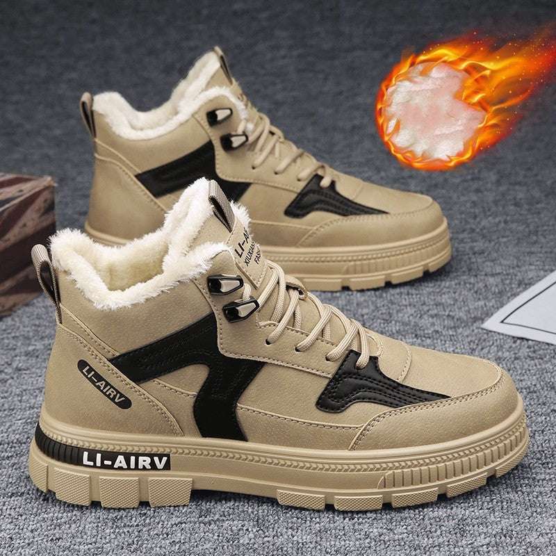 Winter Thickened Velvet Warm Ankle Boots Men Outdoor Subzero Anti-cold Anti-ski Snow Boots Outdoor Casual Walking Running Flat Shoes - globaltradeleader