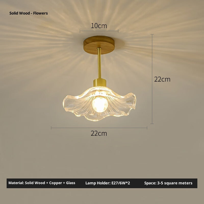 Log Walnut Color Brass Ceiling Lamp - globaltradeleader
