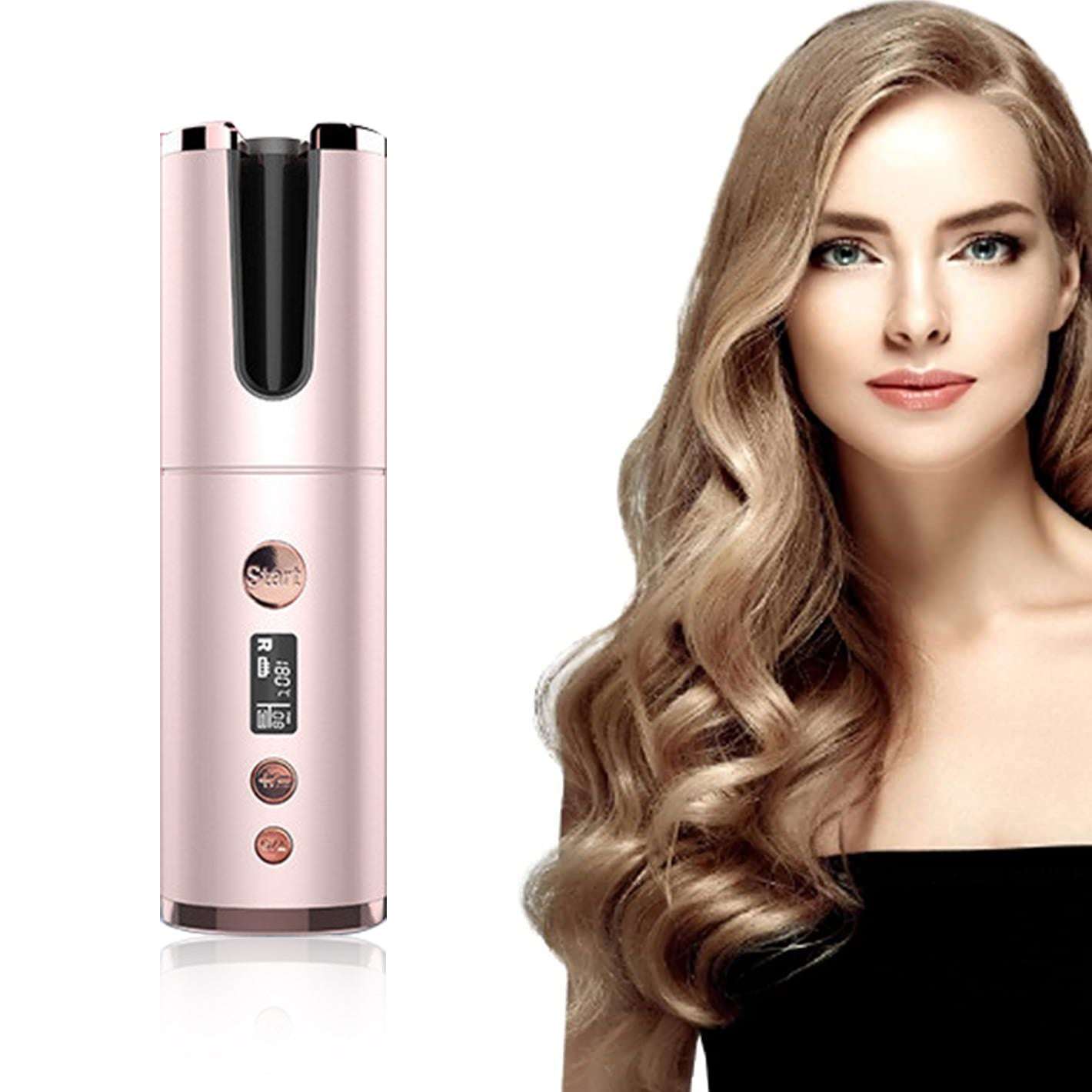 Wireless Rechargeable Curling Iron Electric Hair Curler Fully Automatic Rotating Portable Hairdresser - globaltradeleader