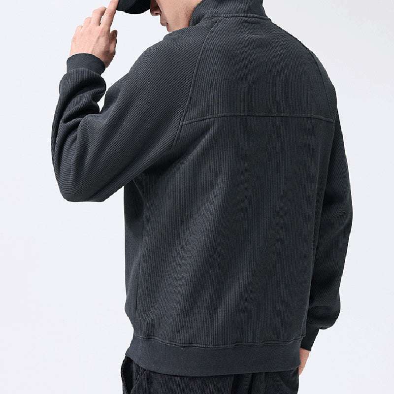 Fashion Stand-collar Fleece Sweatshirt Winter Warm Long Sleeve Top Men's Clothing - globaltradeleader