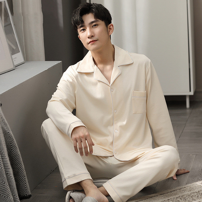 Spring And Autumn Summer Men's Cotton Homewear Suit