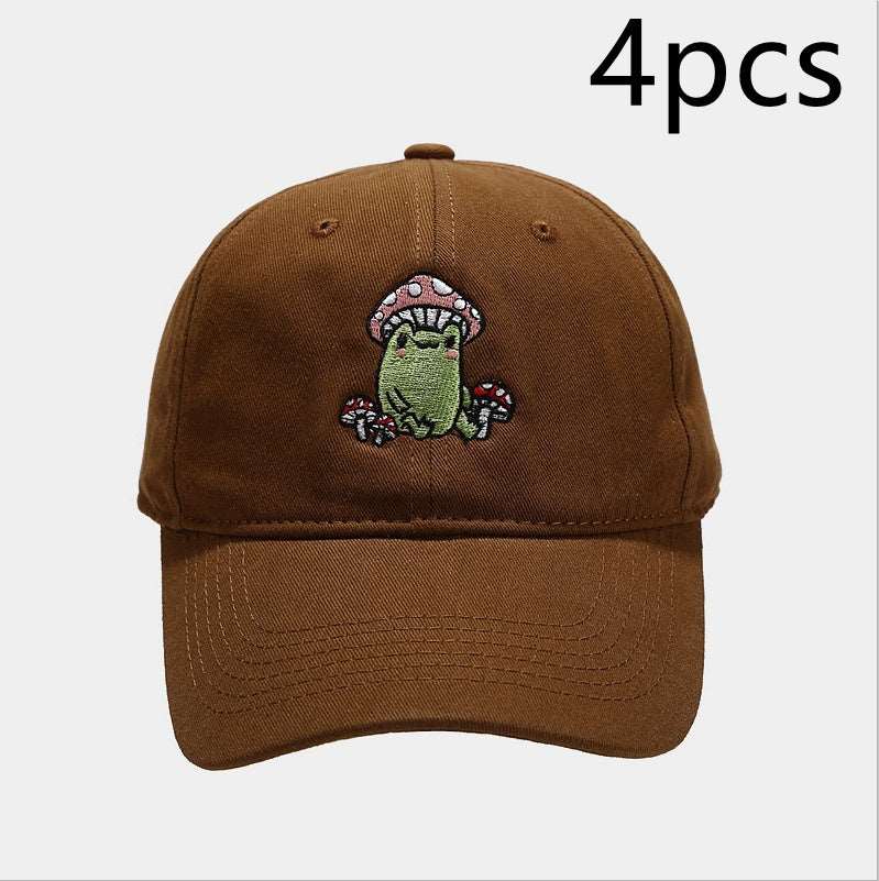 Cute Cartoon Frog Mushroom Embroidered Baseball Cap - globaltradeleader