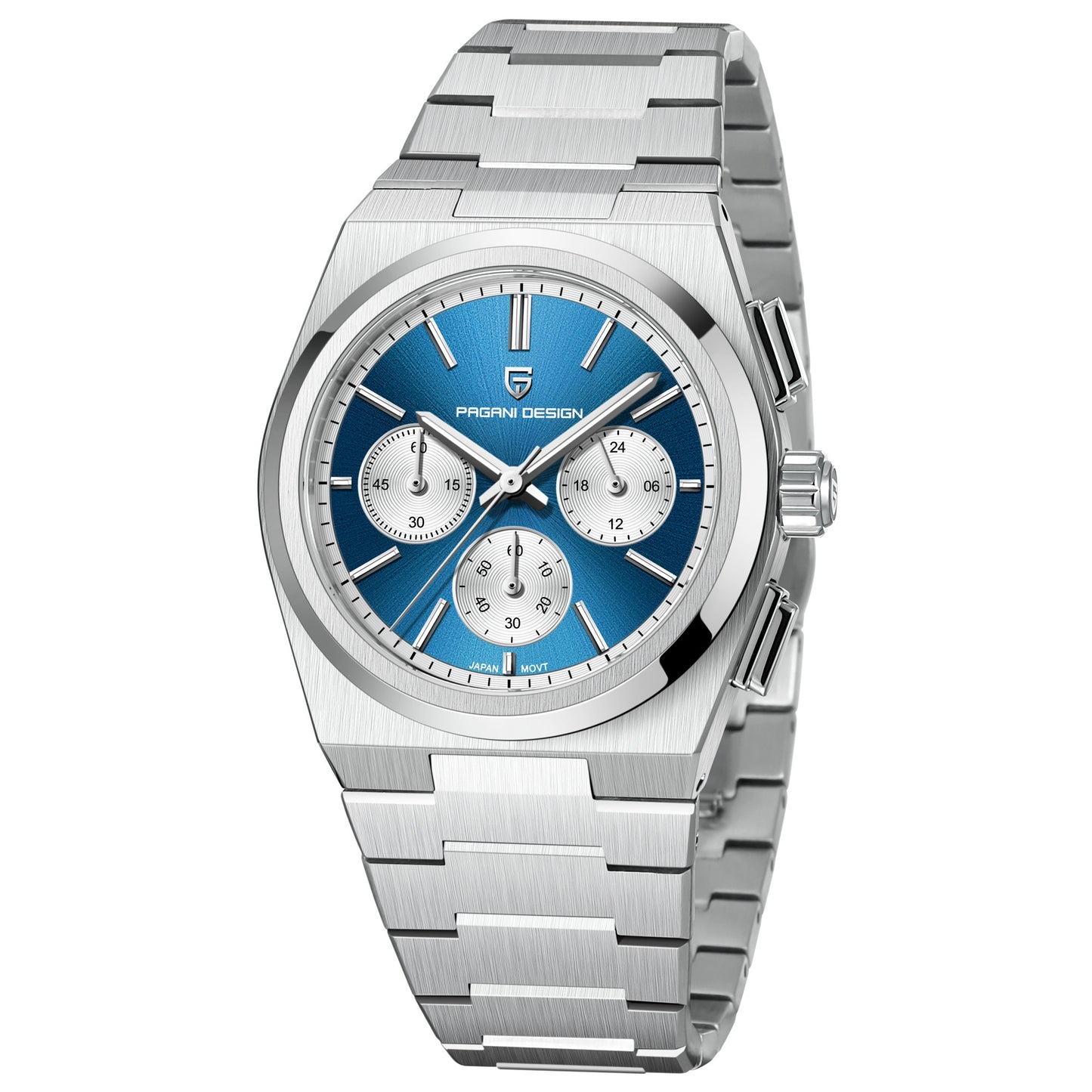 Mens Fashion Blue Quartz Waterproof Chronograph Watch - globaltradeleader