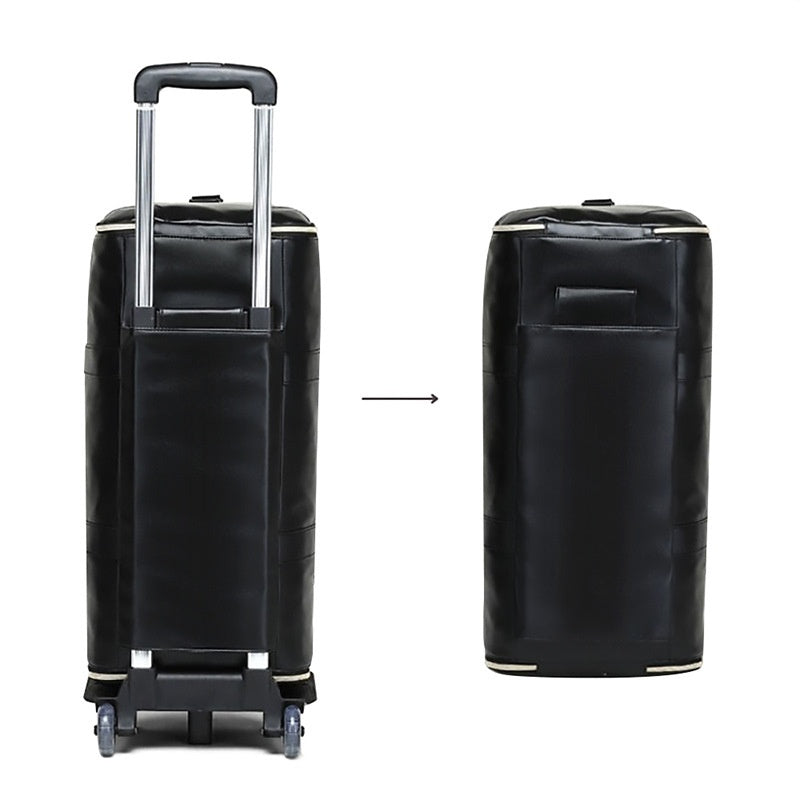 Lengthened Foldable Trolley Large Capacity Suit Bag Full Black Travel Bag - globaltradeleader