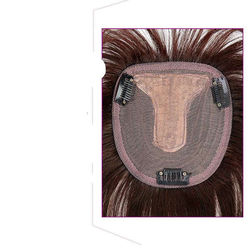 Real Hair Needle Air Bangs Replacement Block Top Of The Head