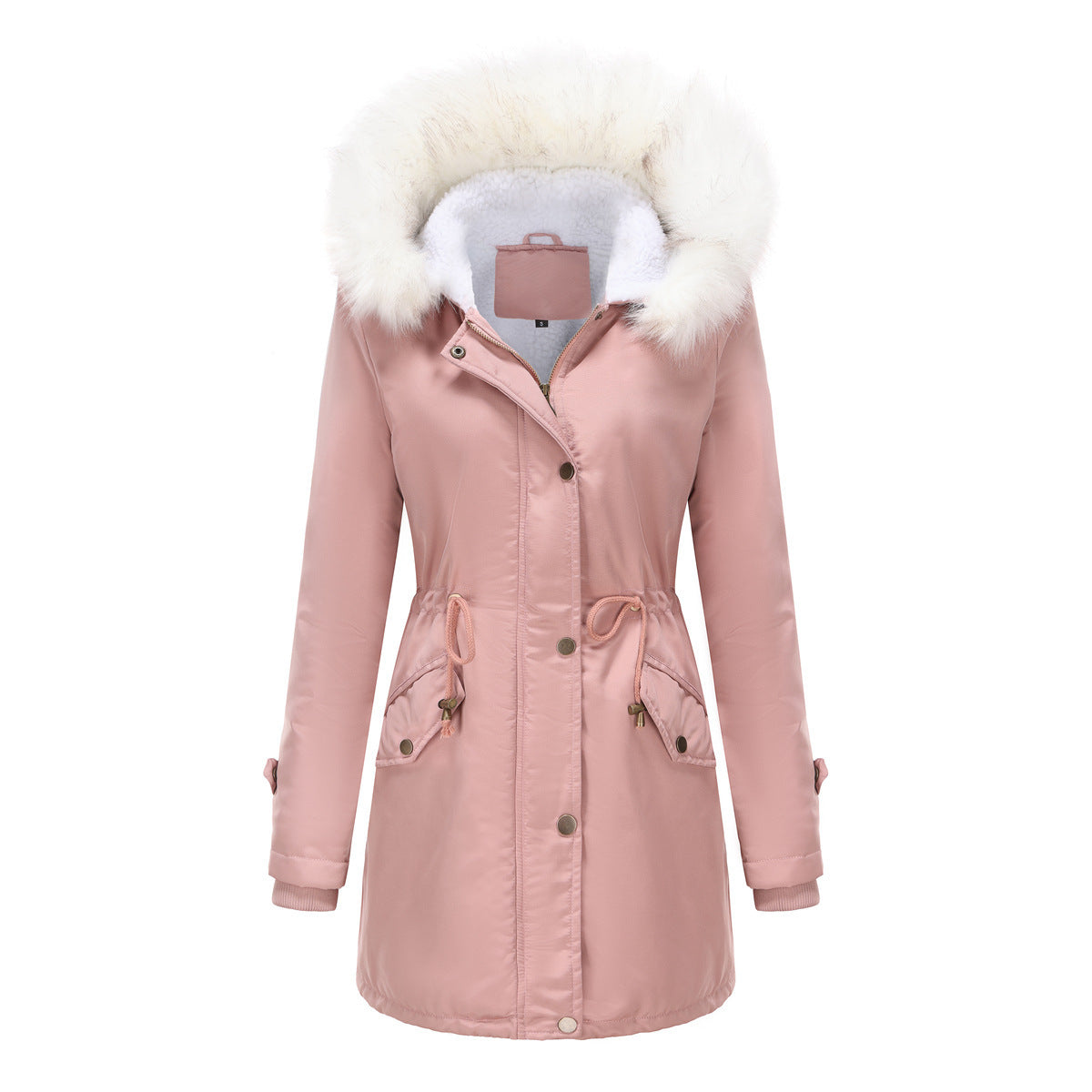 Women's Fashion Detachable Fur Collar Cotton Coat Velvet Coat Cotton-padded Jacket - globaltradeleader