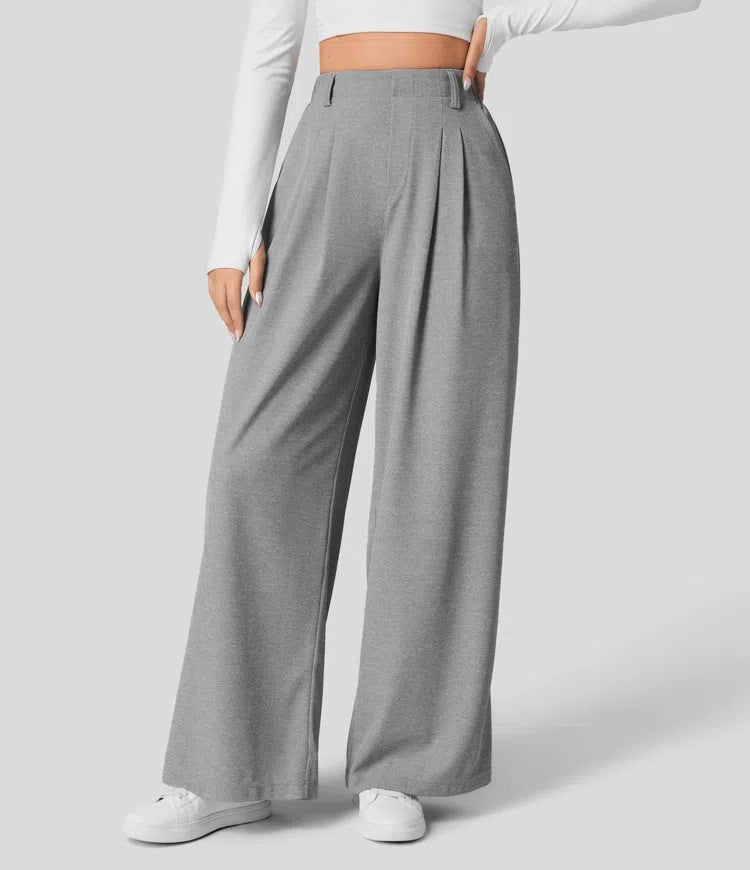 High Waist Straight Loose-fit Tappered Trousers Casual Simple - globaltradeleader
