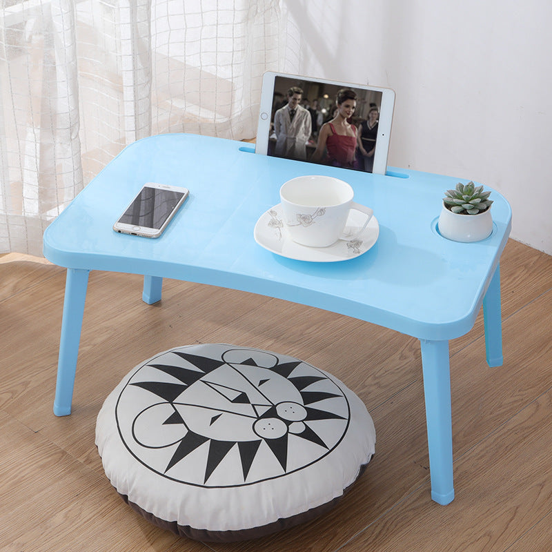 Plastic Lazy Table Portable Computer Small Table College Student Bedroom Table Board Foldable Bed Table - globaltradeleader