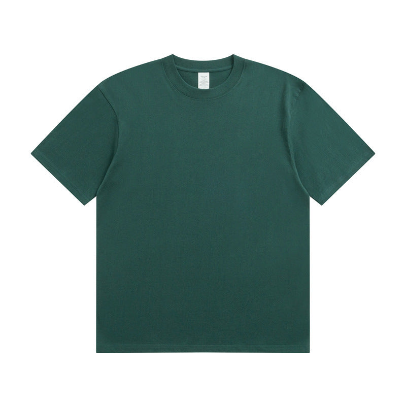 Men's Cotton T-shirt Heavy Solid Color Round Neck Short Sleeves - globaltradeleader