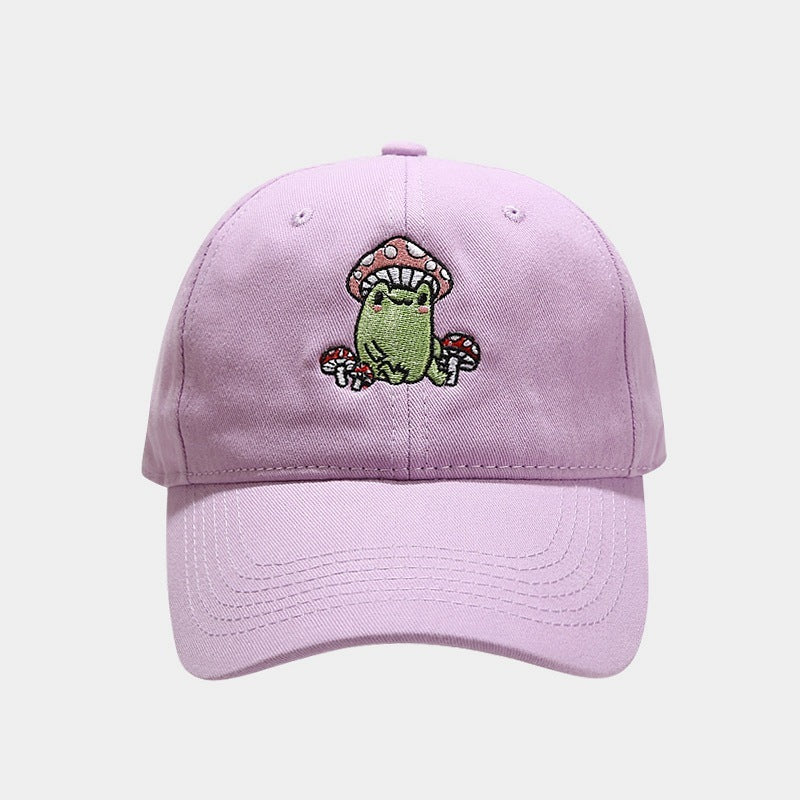 Cute Cartoon Frog Mushroom Embroidered Baseball Cap - globaltradeleader
