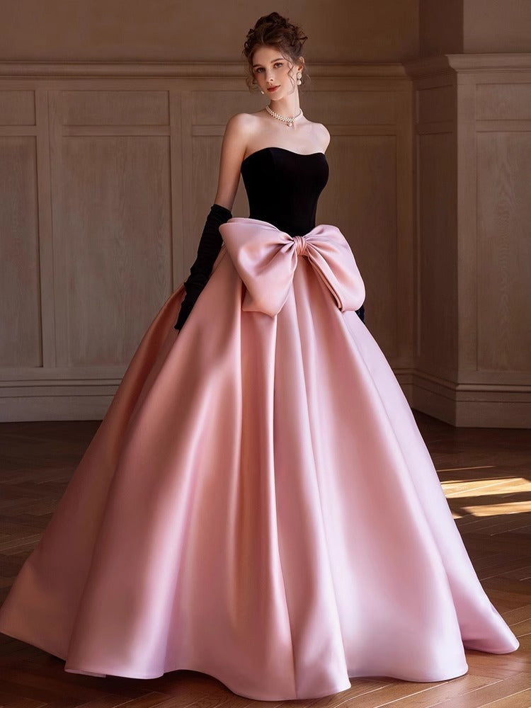 High-end Evening Dress Black Bow Princess Dress Engagement - globaltradeleader