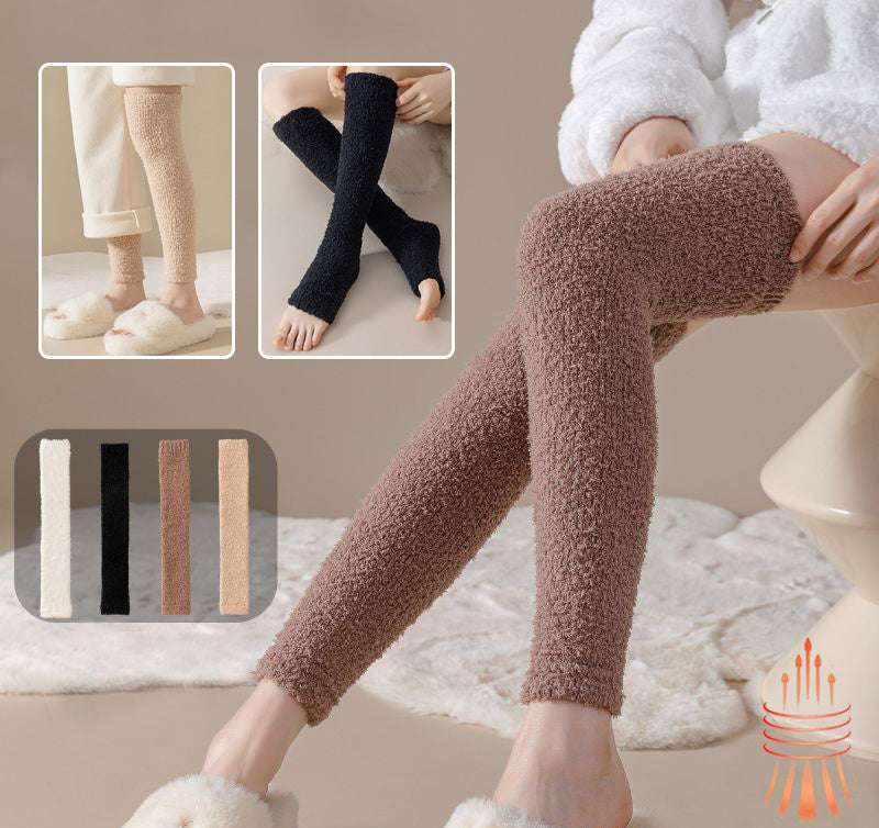 Winter Warm Plush Socks Women Dual-purpose Protection Heel And Knee Sock For Olds - globaltradeleader