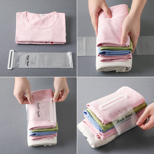 Self-adhesive Strapping Of Clothes Rolls For Storage