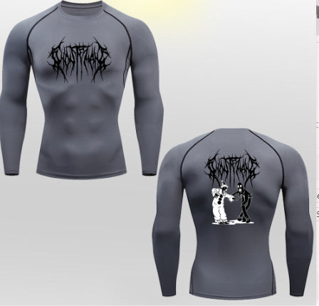 2D Printed Tights T-shirt Quick-drying High Elastic Sports Top Men's Workout Clothes - globaltradeleader