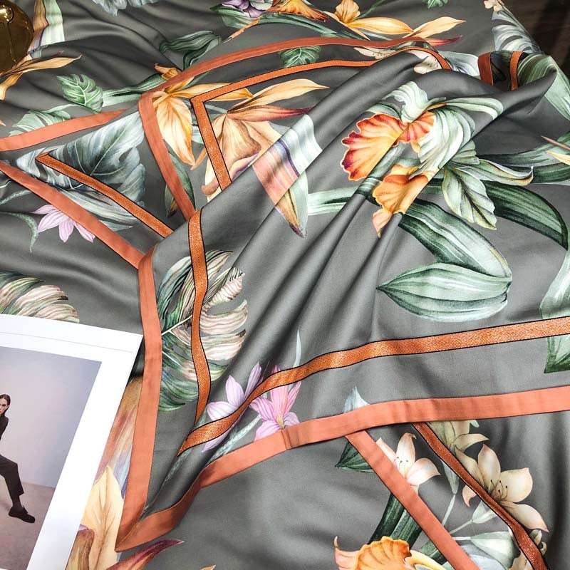 Four-piece Printed Long-staple Cotton Villa Quilt Cover
