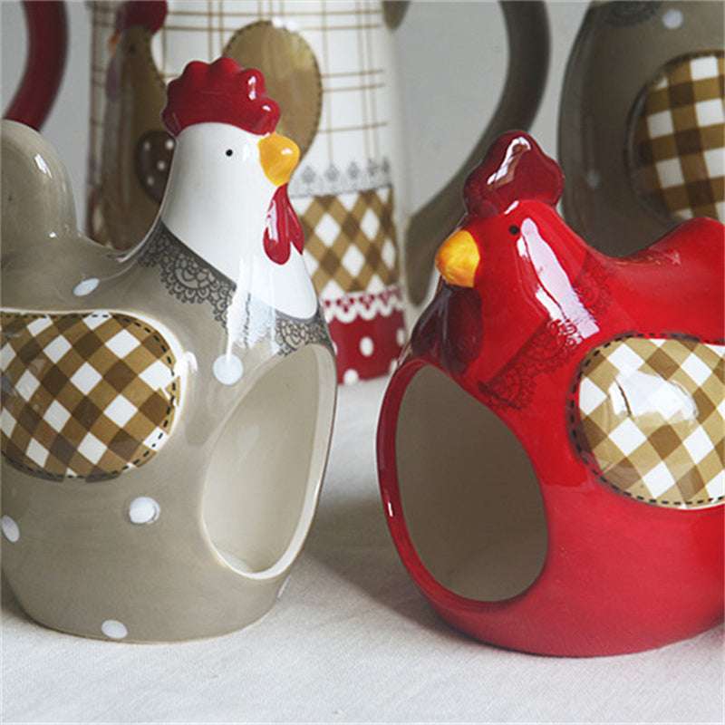Chicken Shape Ceramic Tableware Christmas Day Decoration