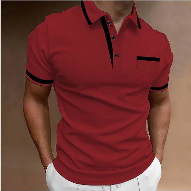 Men's Casual Square Collar Double Buckle Printed Short Sleeve - globaltradeleader
