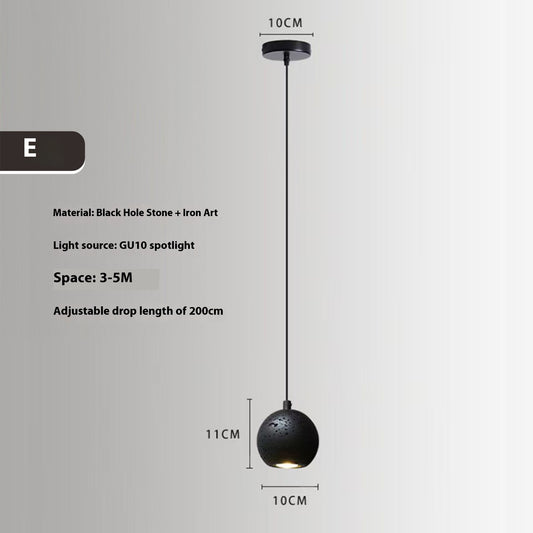 Black Cave Stone Restaurant Aisle Bedside Creative Terrazzo Chandelier - globaltradeleader