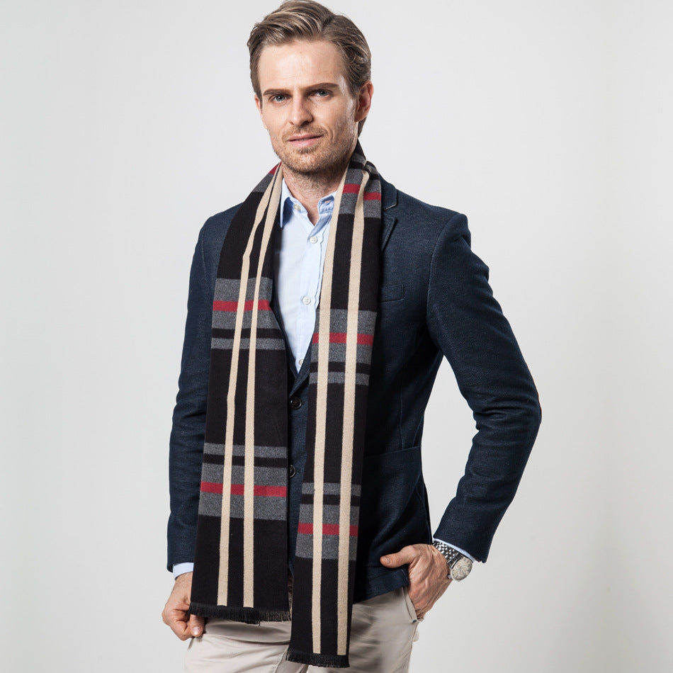 Classic vertical striped plaid casual collar