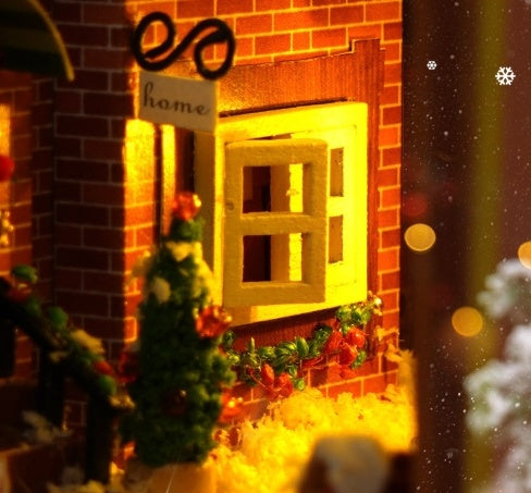 Diy Cottage Christmas Fantasy Hand-assembled 3D Book Stand Wooden Assembled Model Birthday Gift - globaltradeleader