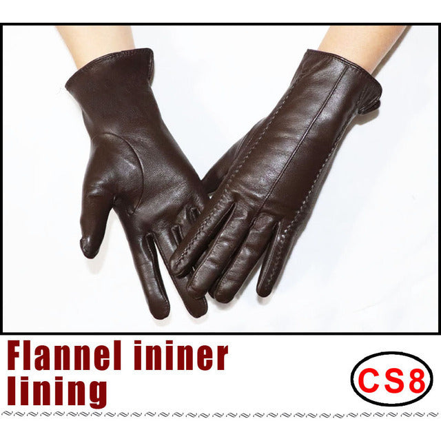 Women's Sheepskin Gloves Winter Warmth Plus Velvet Short Thi - globaltradeleader