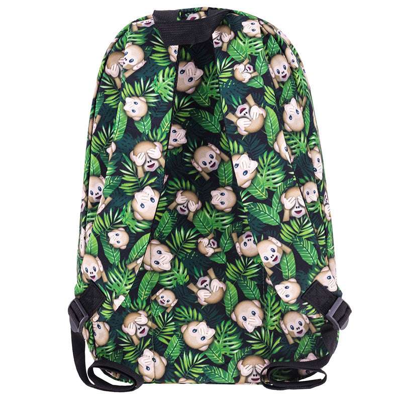 Canvas Summer Travel Backpack Casual Simple Small Monkey Bag