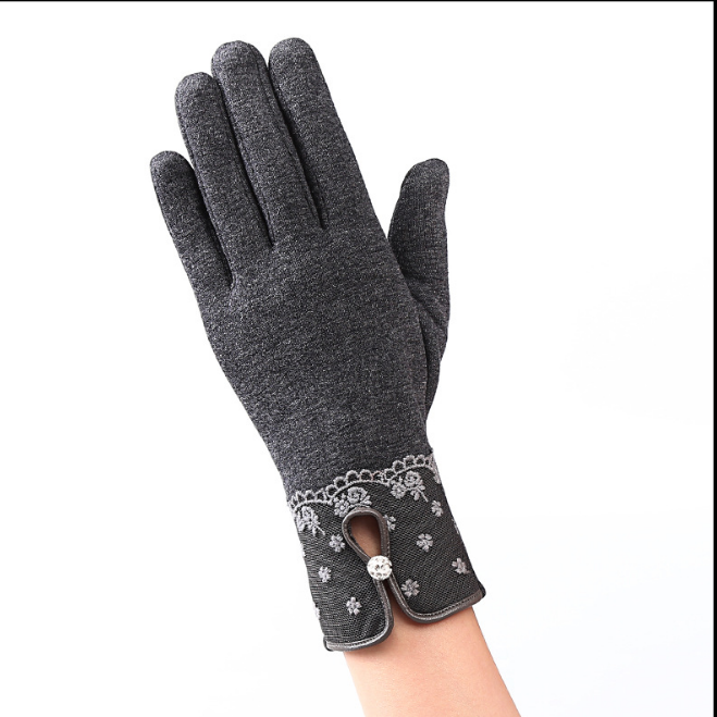 Touch screen ladies winter gloves outdoor sports cycling driving warm gloves not falling velvet gloves