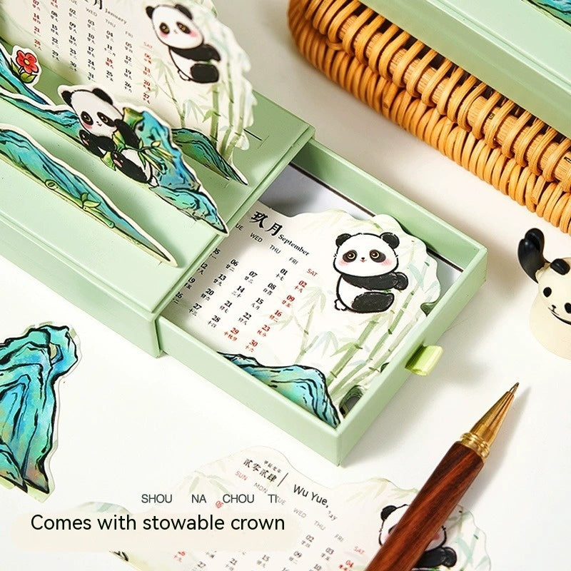 2024 Panda Creative Storage Office Desk Surface Panel Decoration Calendar - globaltradeleader