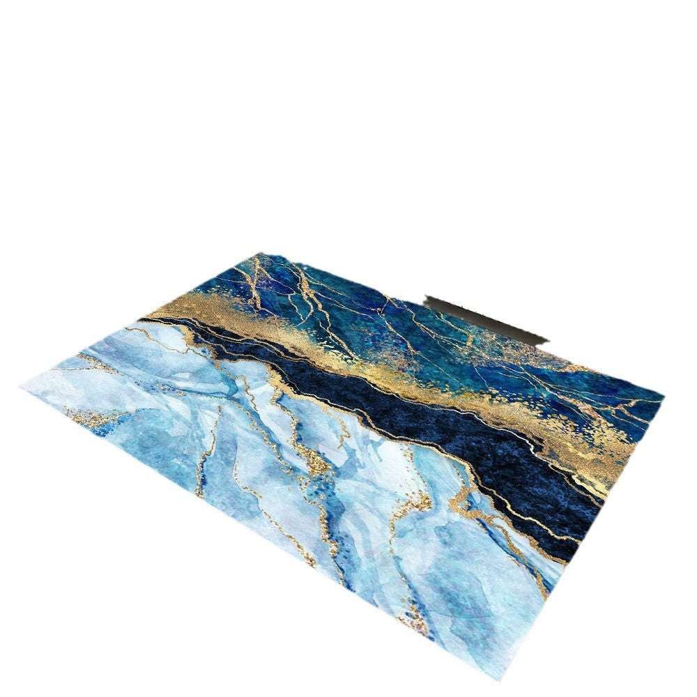 Green Blue Black Marble Nordic Carpet Flannel Printed Mat - globaltradeleader