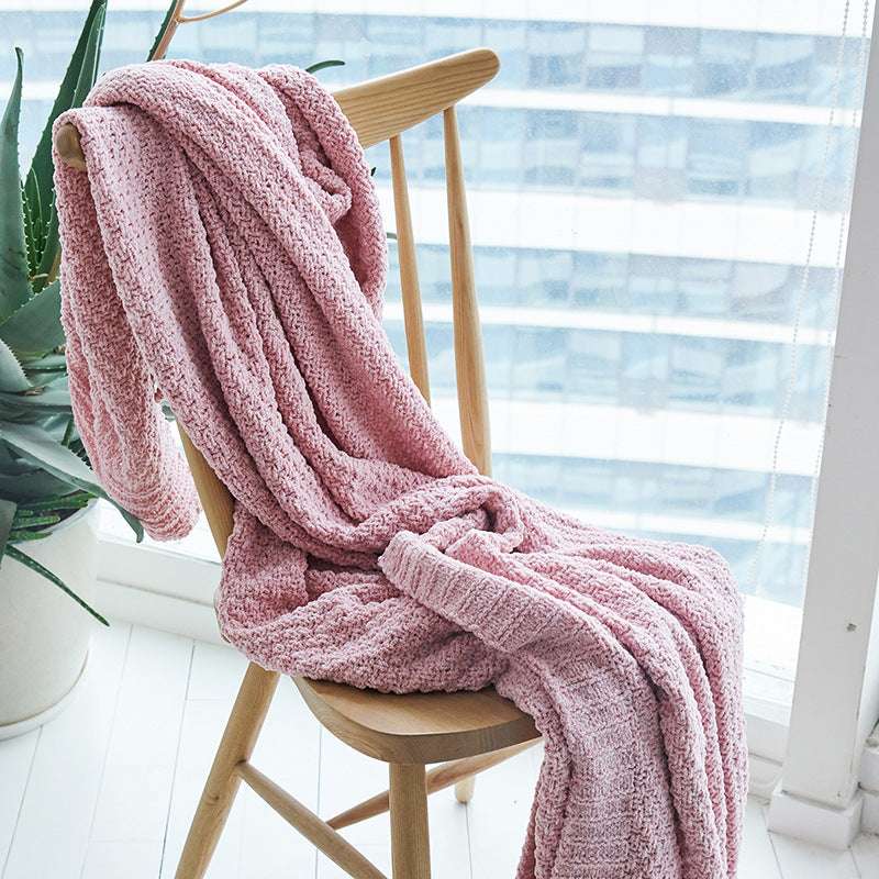Chenille Knitted Blanket Autumn And Winter Leisure Blanket Sofa Cover Blanket Air Conditioning Blanket Home Soft Decorative Wool Blanket Gail