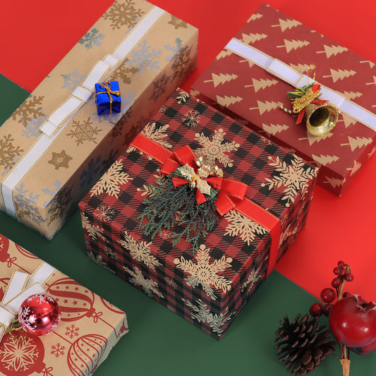 Christmas Cowhide Color Printing Printed Gift Paper