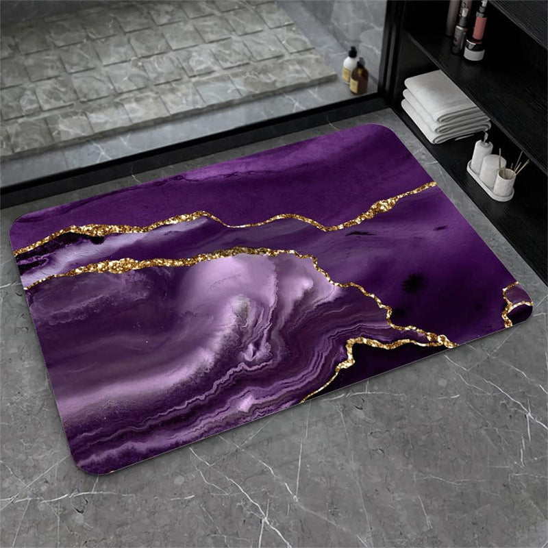 Nordic Light Luxury Marbling Diatom Ooze Absorbent Non-slip Floor Mat Toilet Door Quick-drying Feet - globaltradeleader