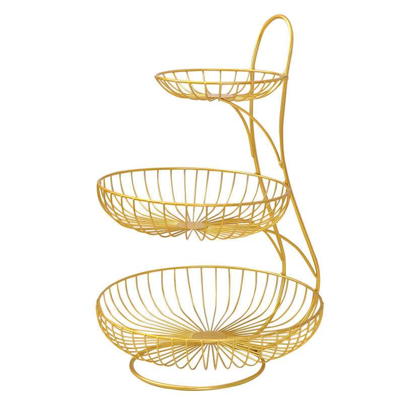 Three-layer Double-layer Fruit Bowl, Living Room Household Light Luxury Fruit Plate - globaltradeleader