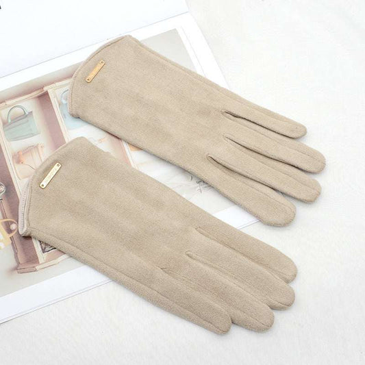 Women's Fleece Suede Gloves Warm And Cold Protection - globaltradeleader