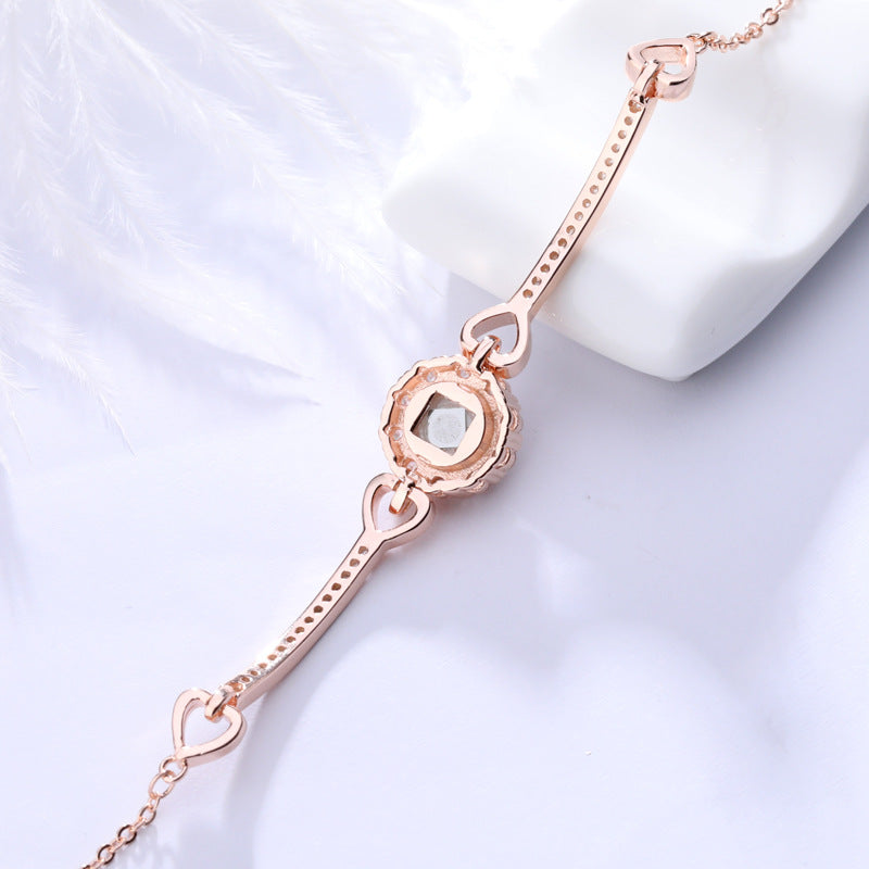 925 Sterling Silver 100 Languages I Love You Love Projection Memory Sun Flower Bracelet Simple Fashion For Girlfriend