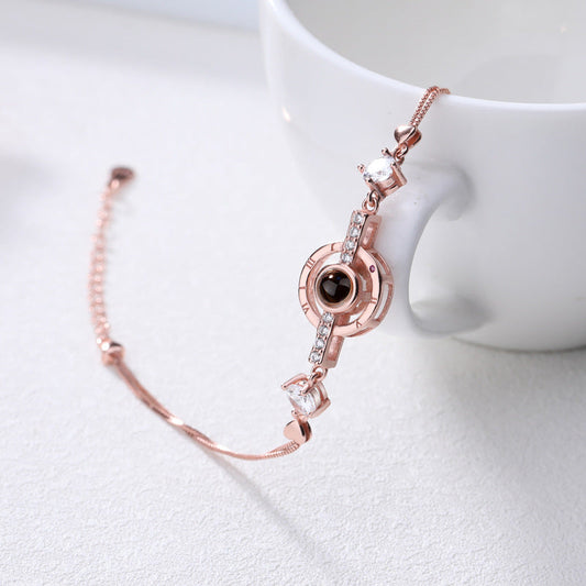 925 Sterling Silver 100 Languages I Love You Projection Custom Love Memory Bracelet Female Factory Direct Sale One Drop