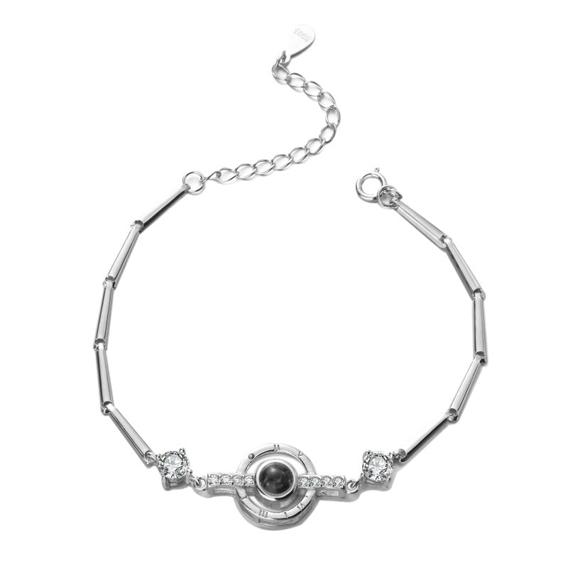 925 Sterling Silver 100 Languages I Love You Projection Custom Love Memory Bracelet Female Factory Direct Sale One Drop