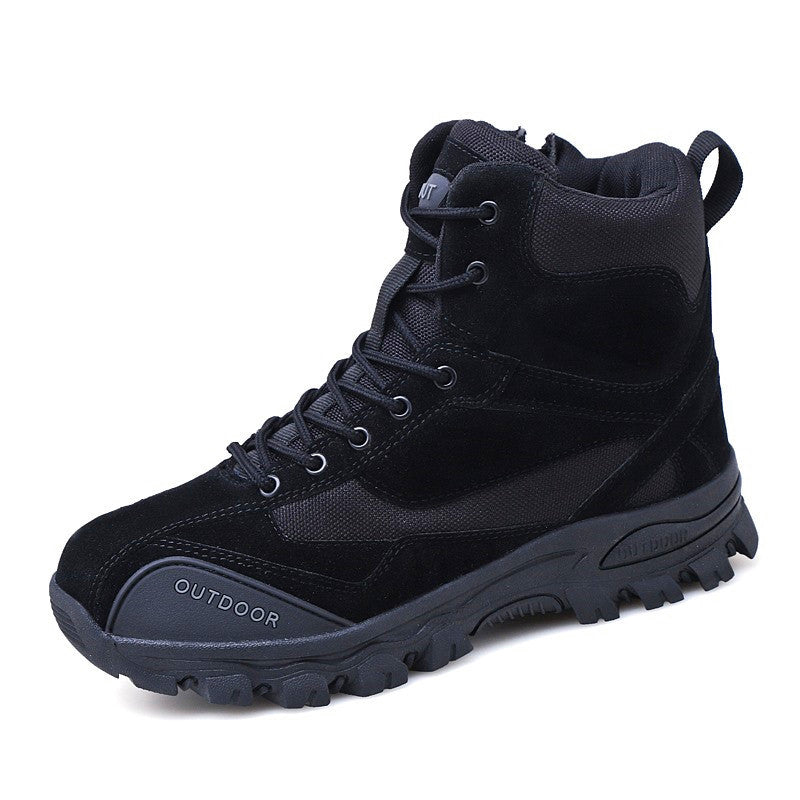 Men's Warm Snow Boots Cowhide Leather Military Shoes Men Waterproof Winter Boots - globaltradeleader