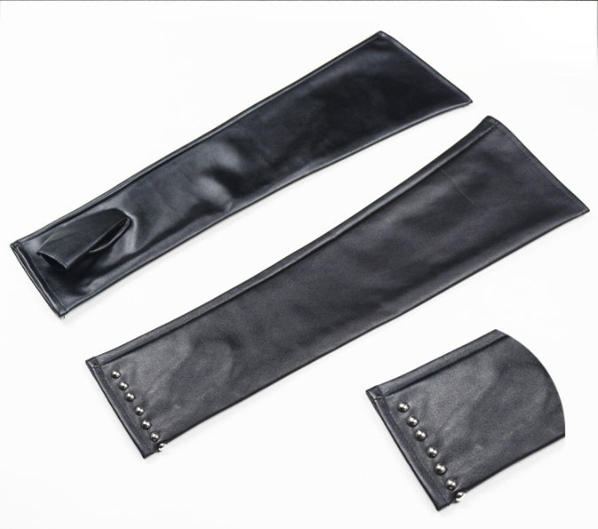 Lengthened Touch Screen Autumn And Winter Leather Liuding Warm PU Gloves - globaltradeleader