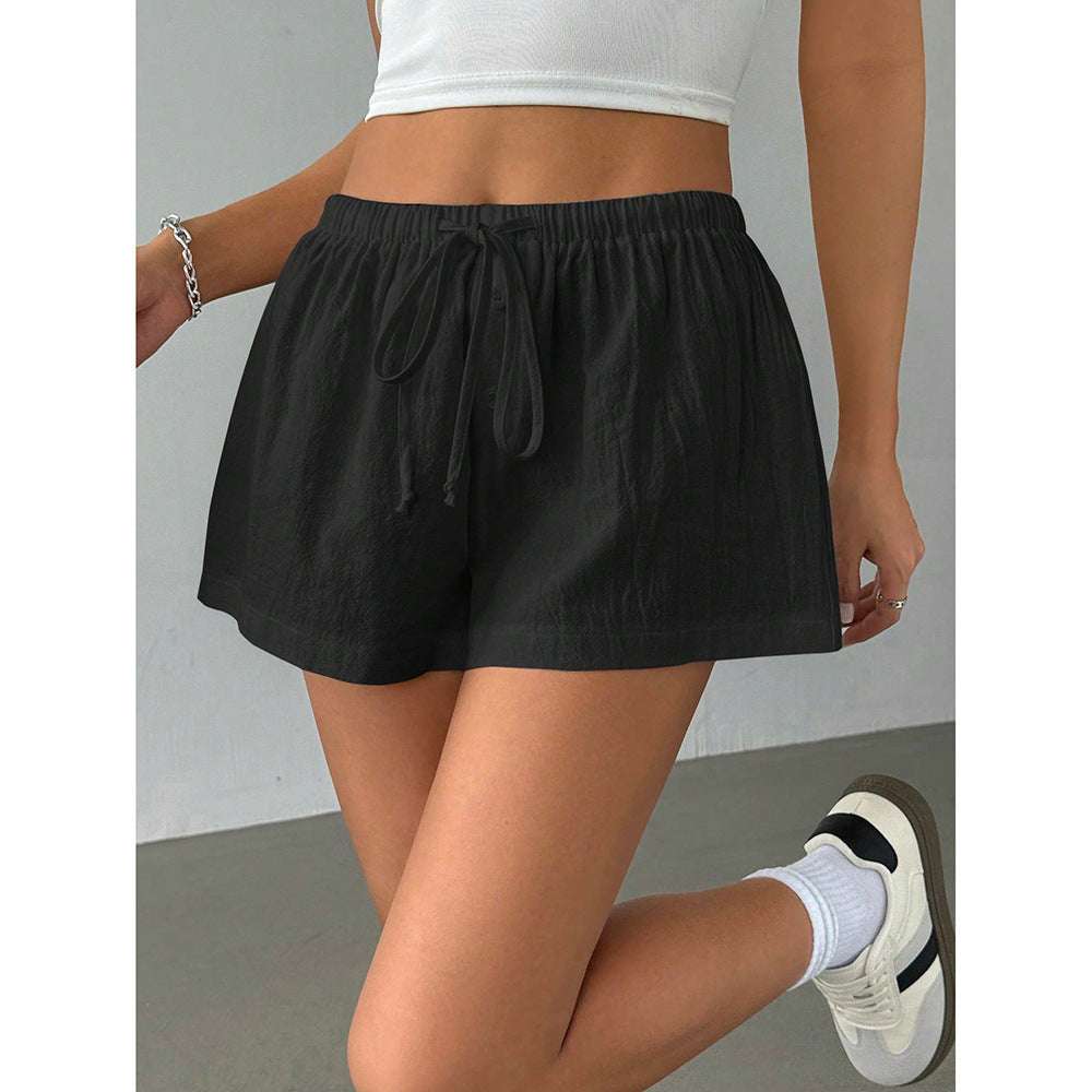 Fashionable Basic Striped Elastic Casual Shorts Home Loose Slimming - globaltradeleader