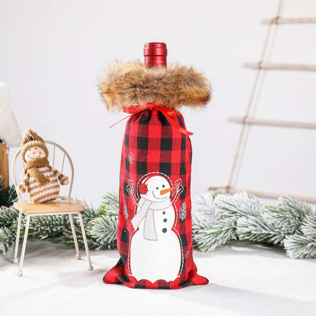 Christmas Wine Bottle Dust Cover Bag Table Decoration Home Decoration