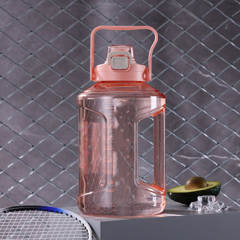 Large Capacity Straw Cup Gradient Plastic Water Bottle