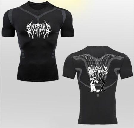 2D Printed Tights T-shirt Quick-drying High Elastic Sports Top Men's Workout Clothes - globaltradeleader