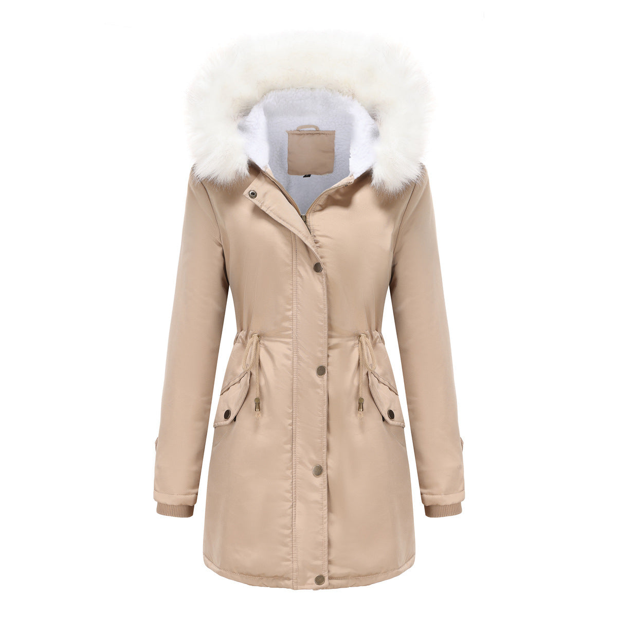 Women's Fashion Detachable Fur Collar Cotton Coat Velvet Coat Cotton-padded Jacket - globaltradeleader