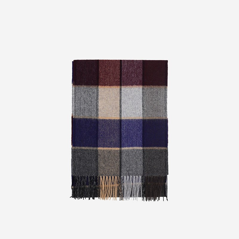 Wool Scarf Winter Popular Women's Men's Thickening Minimalist Plaid